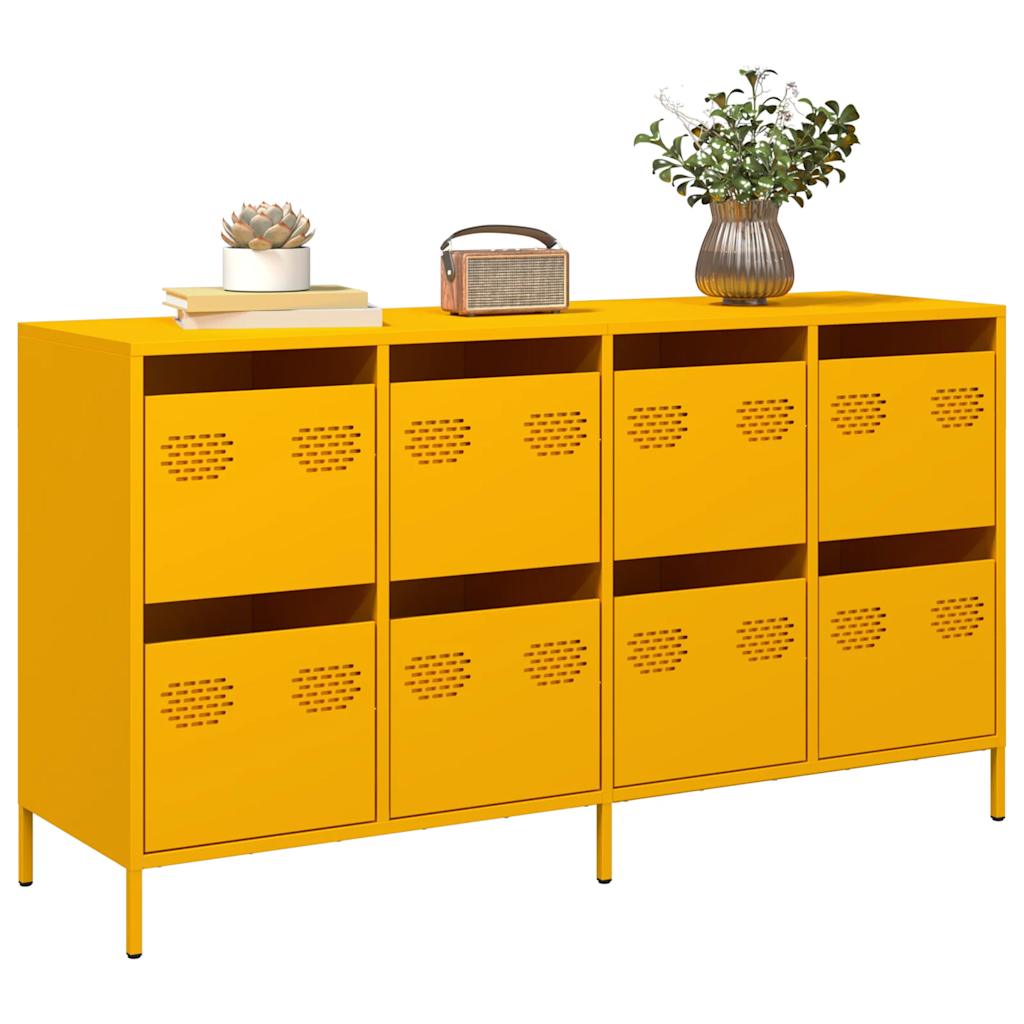 Sideboard Μουστάρδα κίτρινη 135x39x73,5 cm Ψυχρής έλασης χάλυβα - Pakobazaar