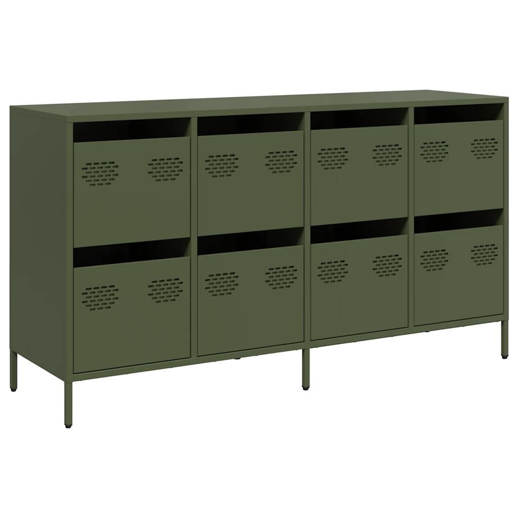 Sideboard Ελαιοπράσινο 135x39x73,5 cm Ατσάλι ψυχρής έλασης