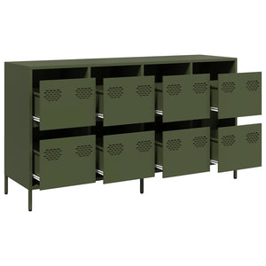 Sideboard Ελαιοπράσινο 135x39x73,5 cm Ατσάλι ψυχρής έλασης