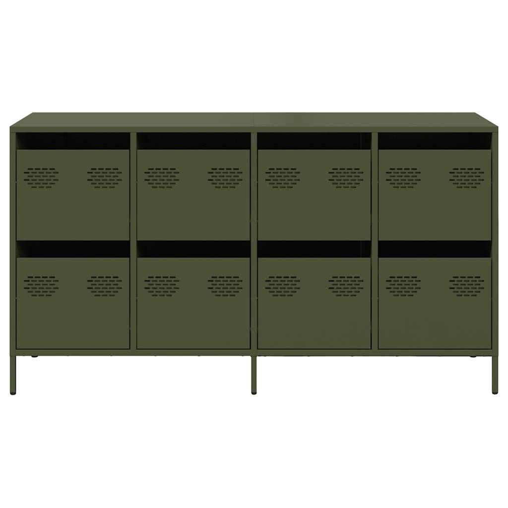 Sideboard Ελαιοπράσινο 135x39x73,5 cm Ατσάλι ψυχρής έλασης