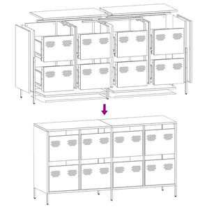 Sideboard Ελαιοπράσινο 135x39x73,5 cm Ατσάλι ψυχρής έλασης