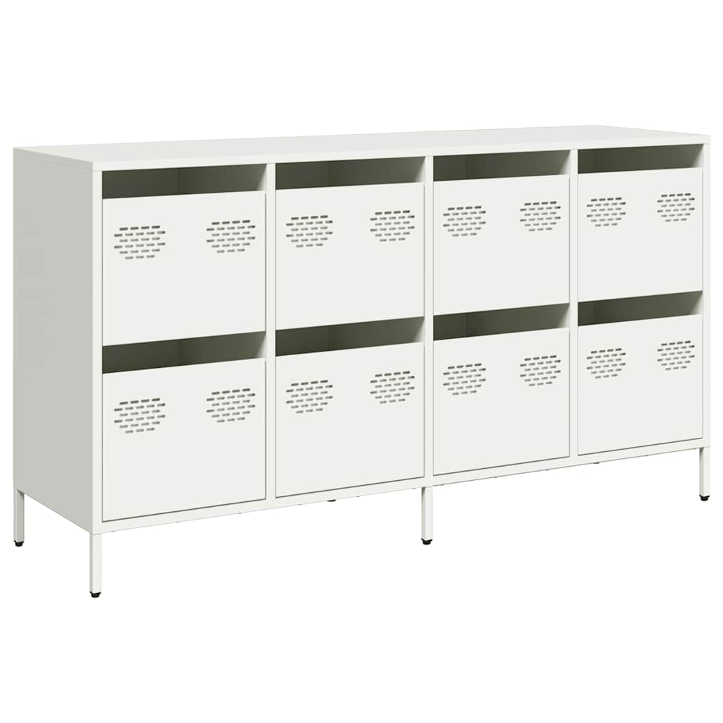 Sideboard Λευκό 135x39x73,5 cm Ατσάλι ψυχρής έλασης