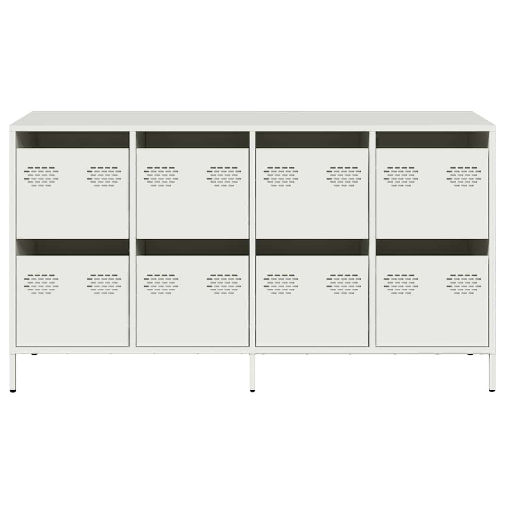 Sideboard Λευκό 135x39x73,5 cm Ατσάλι ψυχρής έλασης