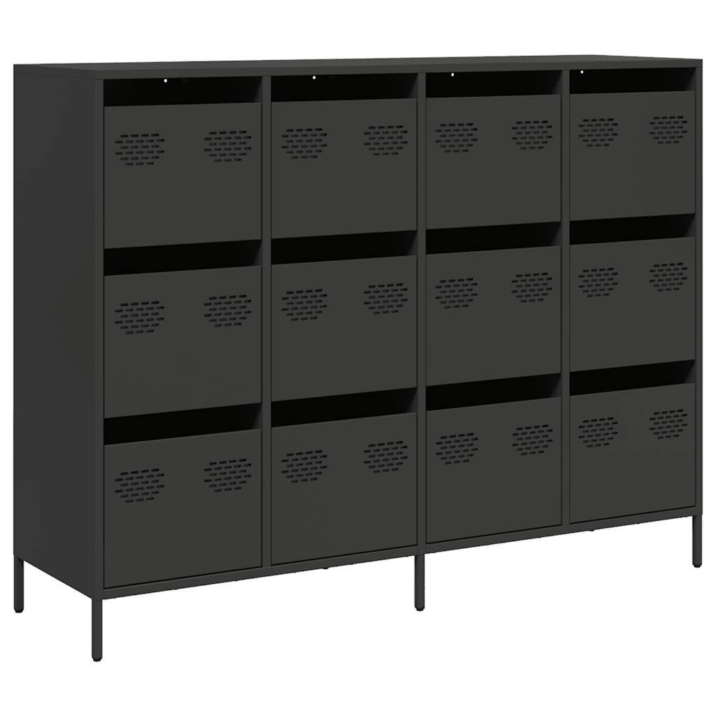 Ντουλάπι Μαύρο 135x39x103,5 εκ. από Χάλυβα Ψυχρής Έλασης