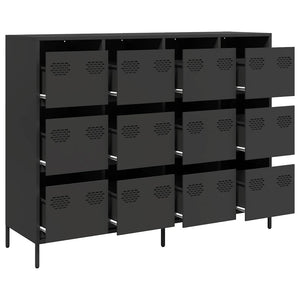 Ντουλάπι Μαύρο 135x39x103,5 εκ. από Χάλυβα Ψυχρής Έλασης