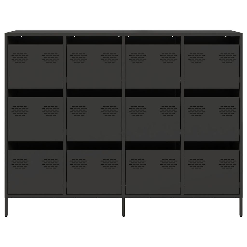 Ντουλάπι Μαύρο 135x39x103,5 εκ. από Χάλυβα Ψυχρής Έλασης