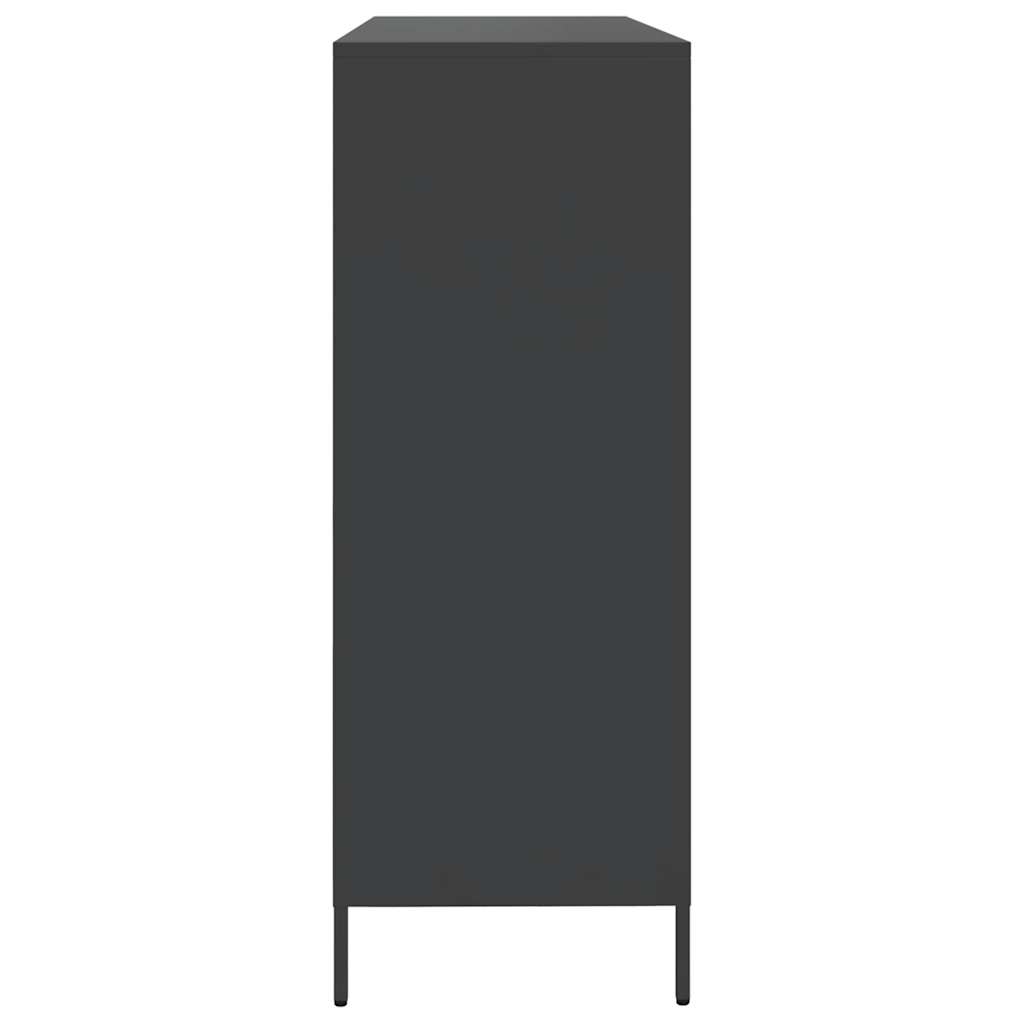 Ντουλάπι Μαύρο 135x39x103,5 εκ. από Χάλυβα Ψυχρής Έλασης