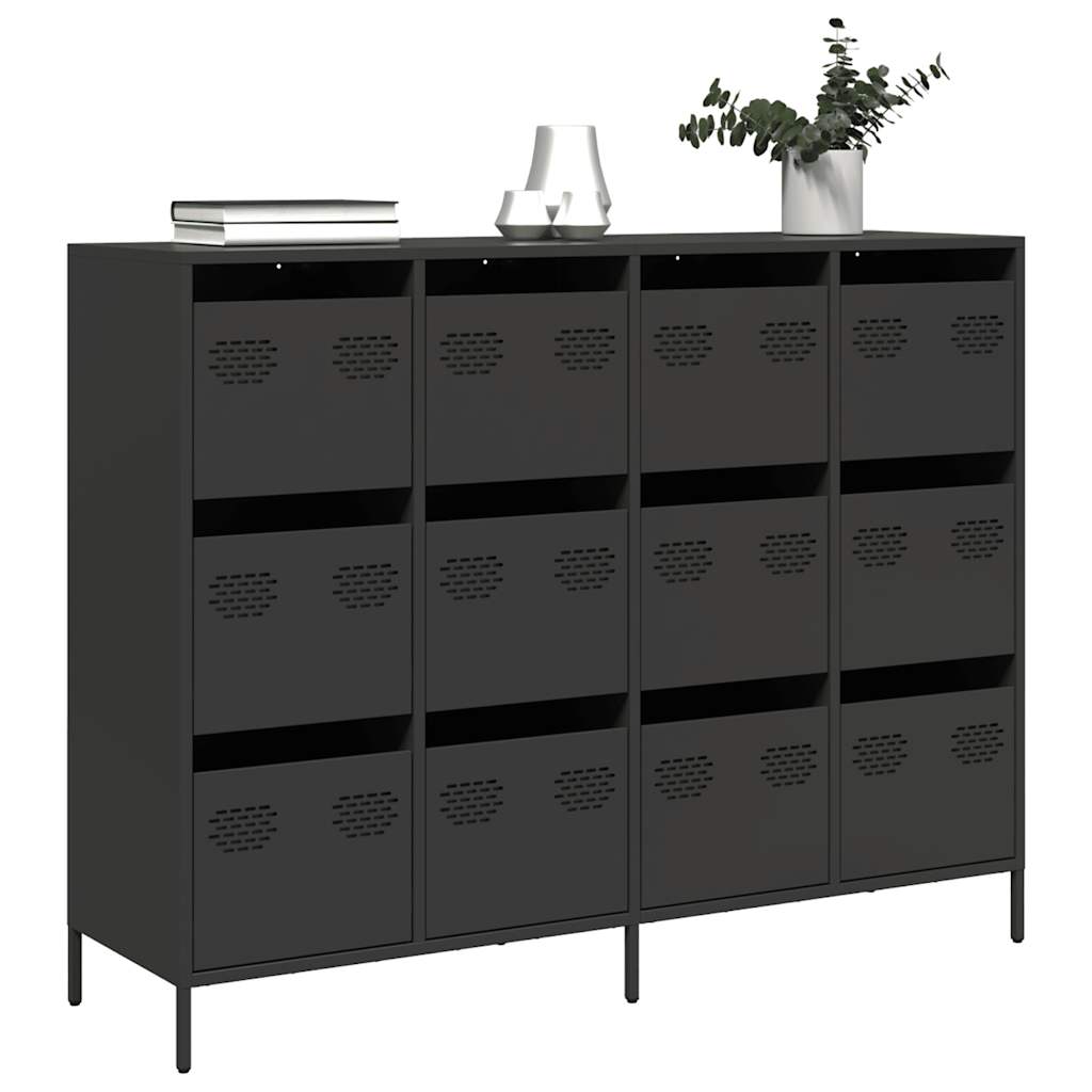 Ντουλάπι Μαύρο 135x39x103,5 εκ. από Χάλυβα Ψυχρής Έλασης