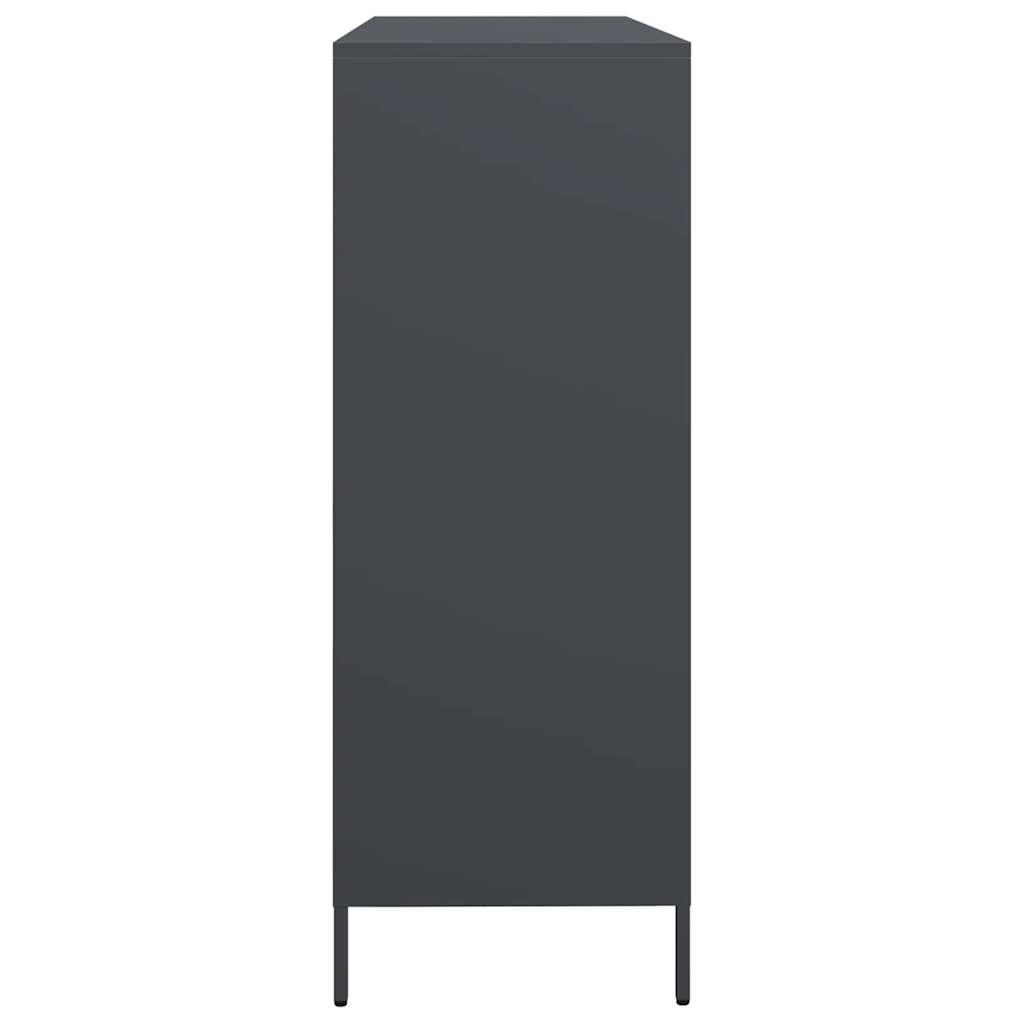 Ντουλάπι Ανθρακί 135x39x103,5 εκ. από Χάλυβα Ψυχρής Έλασης