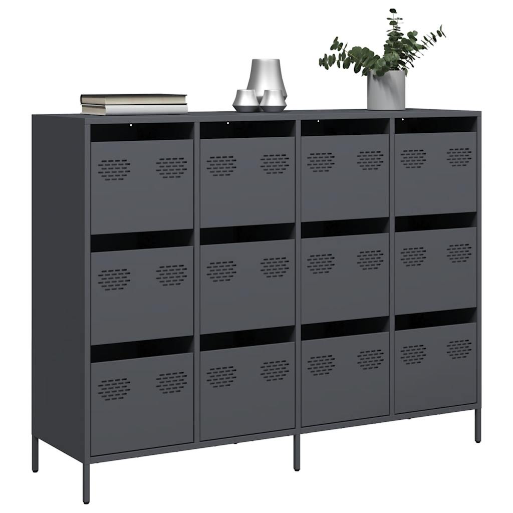 Ντουλάπι Ανθρακί 135x39x103,5 εκ. από Χάλυβα Ψυχρής Έλασης
