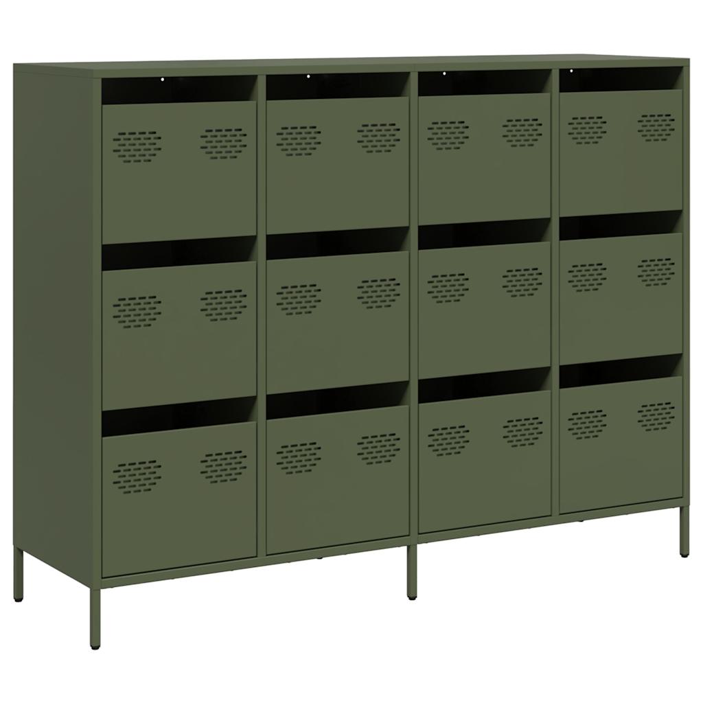 Sideboard Olive Green 135x39x103,5 cm Ατσάλι ψυχρής έλασης - Pakobazaar