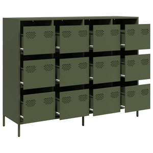 Sideboard Olive Green 135x39x103,5 cm Ατσάλι ψυχρής έλασης