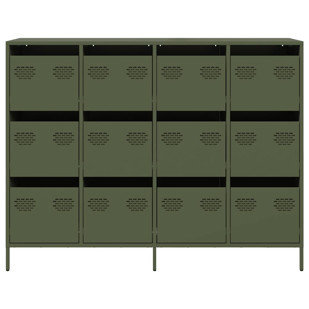 Sideboard Olive Green 135x39x103,5 cm Ατσάλι ψυχρής έλασης - Pakobazaar