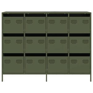 Sideboard Olive Green 135x39x103,5 cm Ατσάλι ψυχρής έλασης