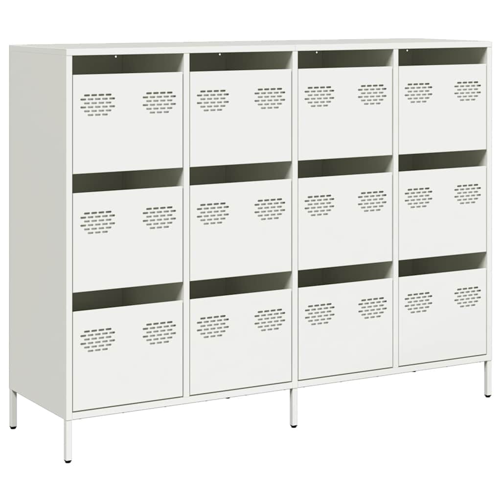 Sideboard Λευκό 135x39x103,5 cm Ατσάλι ψυχρής έλασης