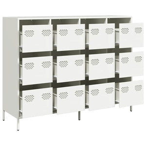 Sideboard Λευκό 135x39x103,5 cm Ατσάλι ψυχρής έλασης
