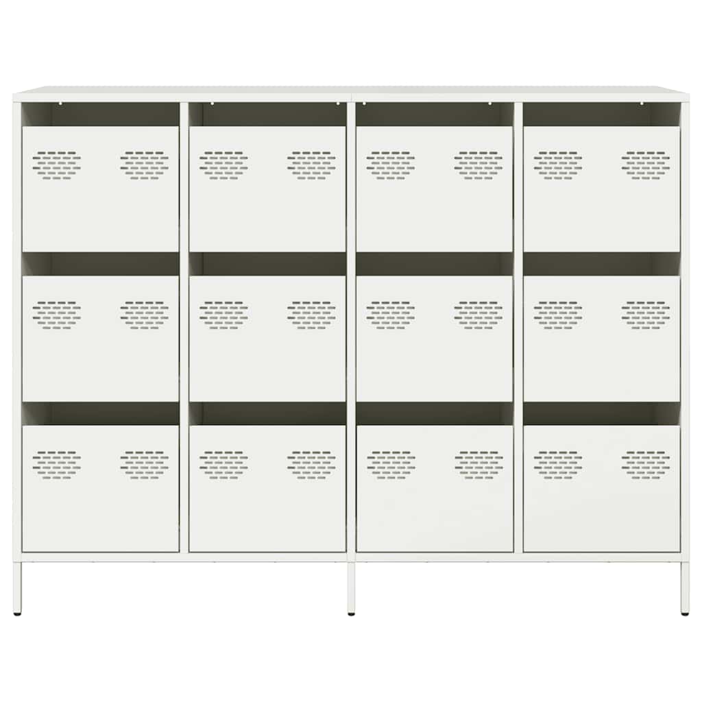 Sideboard Λευκό 135x39x103,5 cm Ατσάλι ψυχρής έλασης