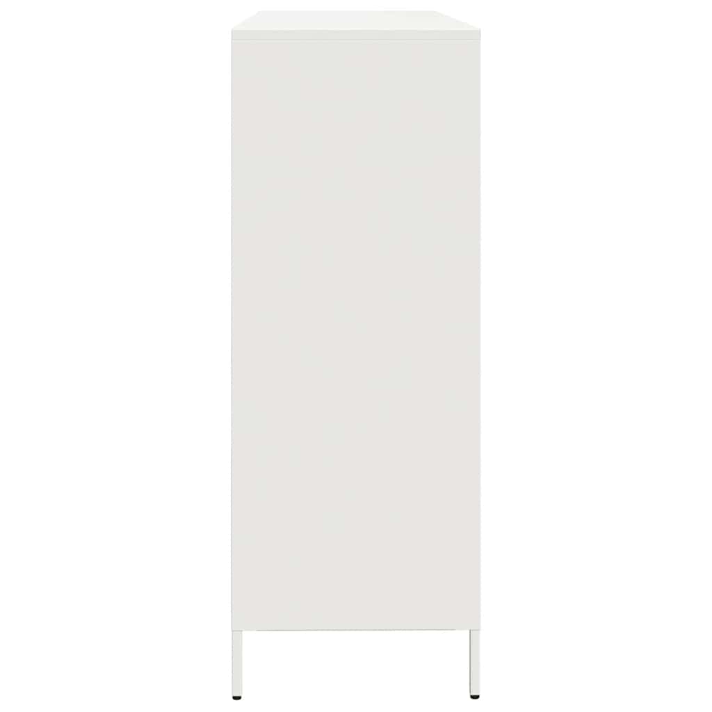 Sideboard Λευκό 135x39x103,5 cm Ατσάλι ψυχρής έλασης