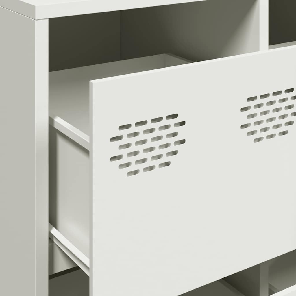 Sideboard Λευκό 135x39x103,5 cm Ατσάλι ψυχρής έλασης