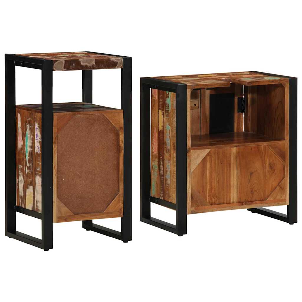 Σετ Επίπλων Μπάνιου με συρτάρι 2 pcs Στερεό Ανακτηθέν Ξύλο