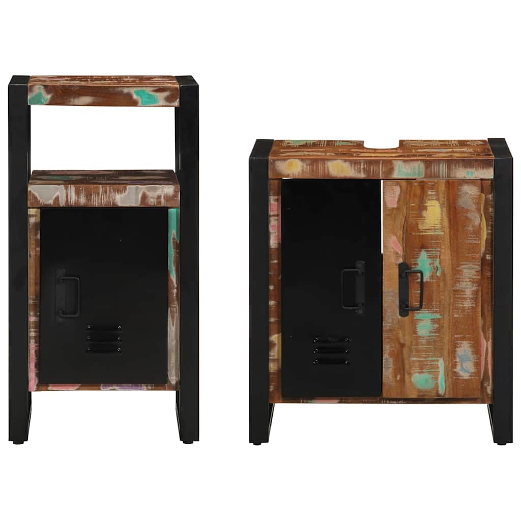 Σετ Επίπλων Μπάνιου με συρτάρι 2 pcs Στερεό Ανακτηθέν Ξύλο