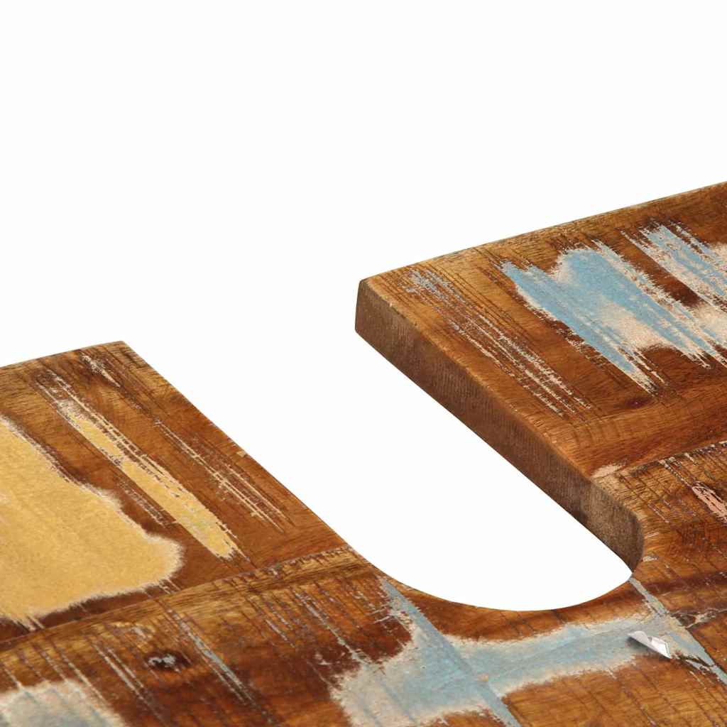 Σετ Επίπλων Μπάνιου με ράφι 2 pcs Καφέ Στερεό ανακτημένο ξύλο