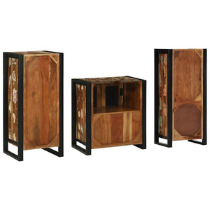 Σετ Επίπλων Μπάνιου 3 τεμ. Πολύχρωμο και Μαύρο