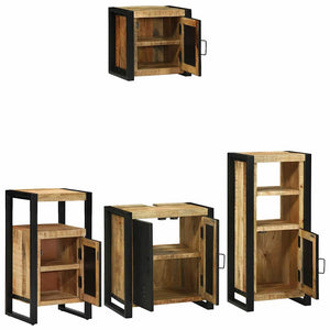 Σετ Επίπλων Μπάνιου 4 τμχ. Καφέ και Μαύρο 55 x 35 x 60 εκ. - Pakobazaar