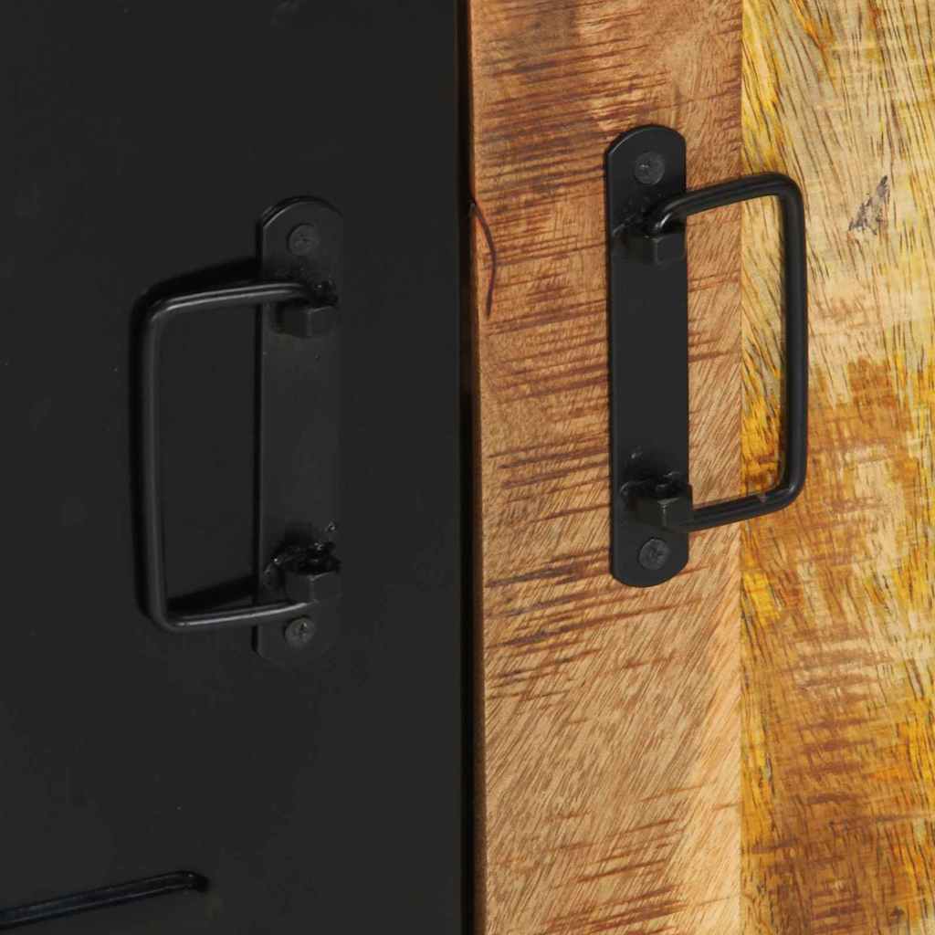 Σετ Επίπλων Μπάνιου 4 pcs Καφέ και Μαύρο Στερεό ξύλο μάνγκο