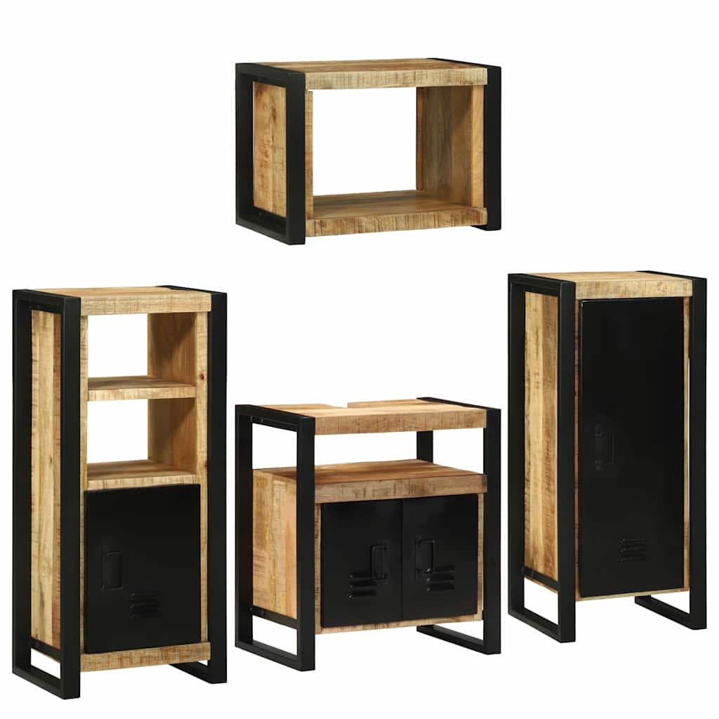 Σετ Επίπλων Μπάνιου 4 τμχ. Καφέ 55 x 35 x 60 εκ. - Pakobazaar