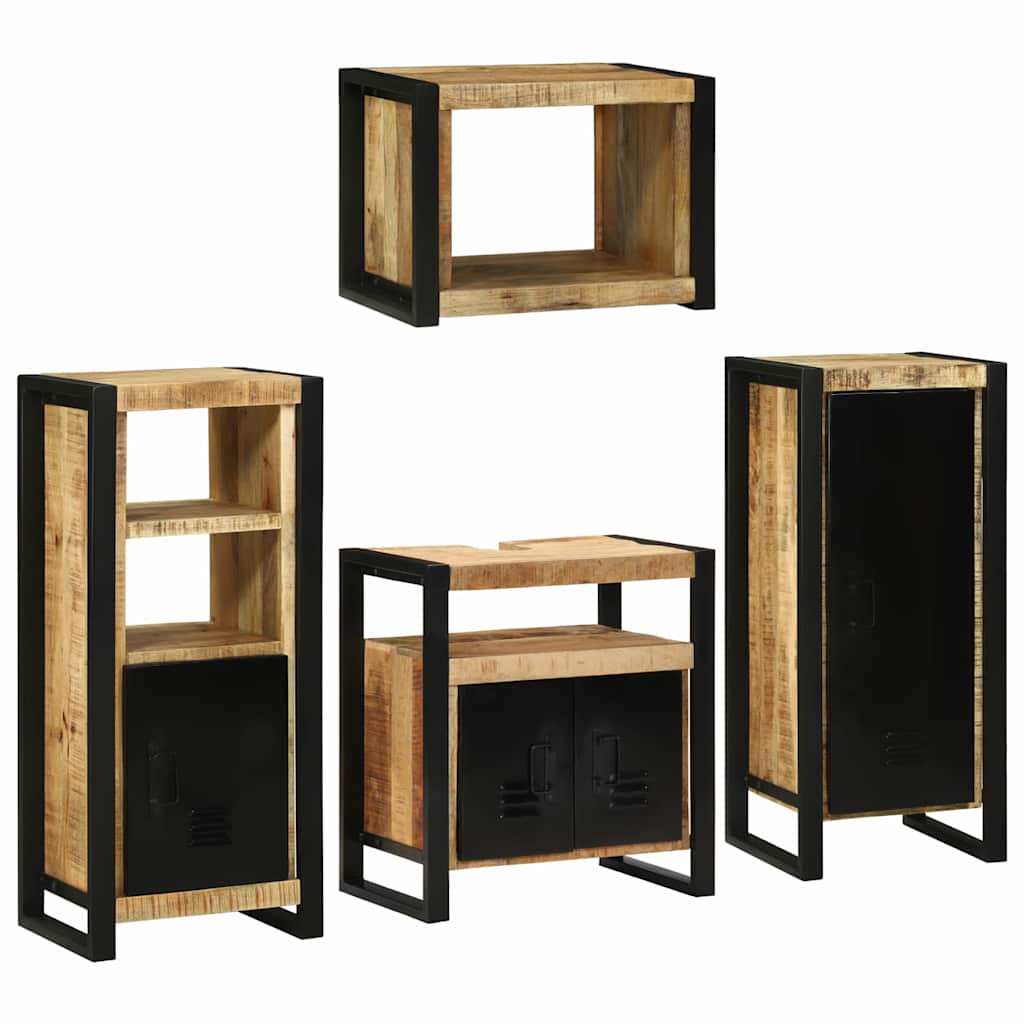 Σετ Επίπλων Μπάνιου 4 τμχ. Καφέ 55 x 35 x 60 εκ. - Pakobazaar