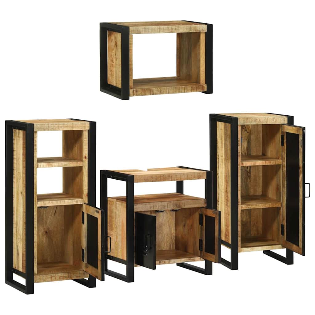 Σετ Επίπλων Μπάνιου 4 τμχ. Καφέ 55 x 35 x 60 εκ. - Pakobazaar