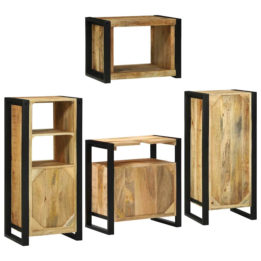Σετ Επίπλων Μπάνιου 4 τμχ. Καφέ 55 x 35 x 60 εκ. - Pakobazaar