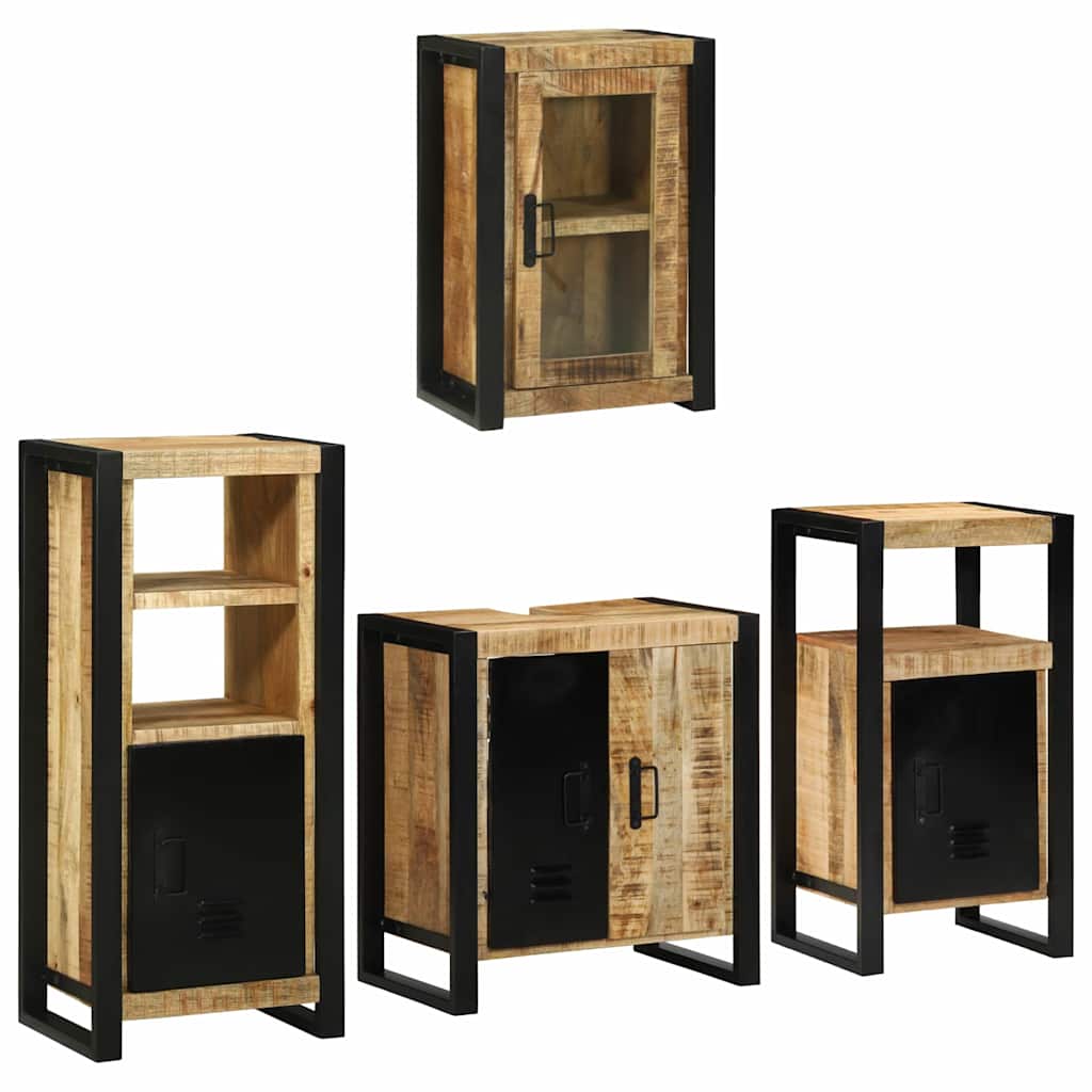 Σετ Επίπλων Μπάνιου 4 τμχ. Καφέ 55 x 35 x 60 εκ. - Pakobazaar