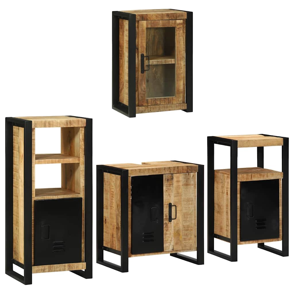 Σετ Επίπλων Μπάνιου 4 τμχ. Καφέ 55 x 35 x 60 εκ. - Pakobazaar