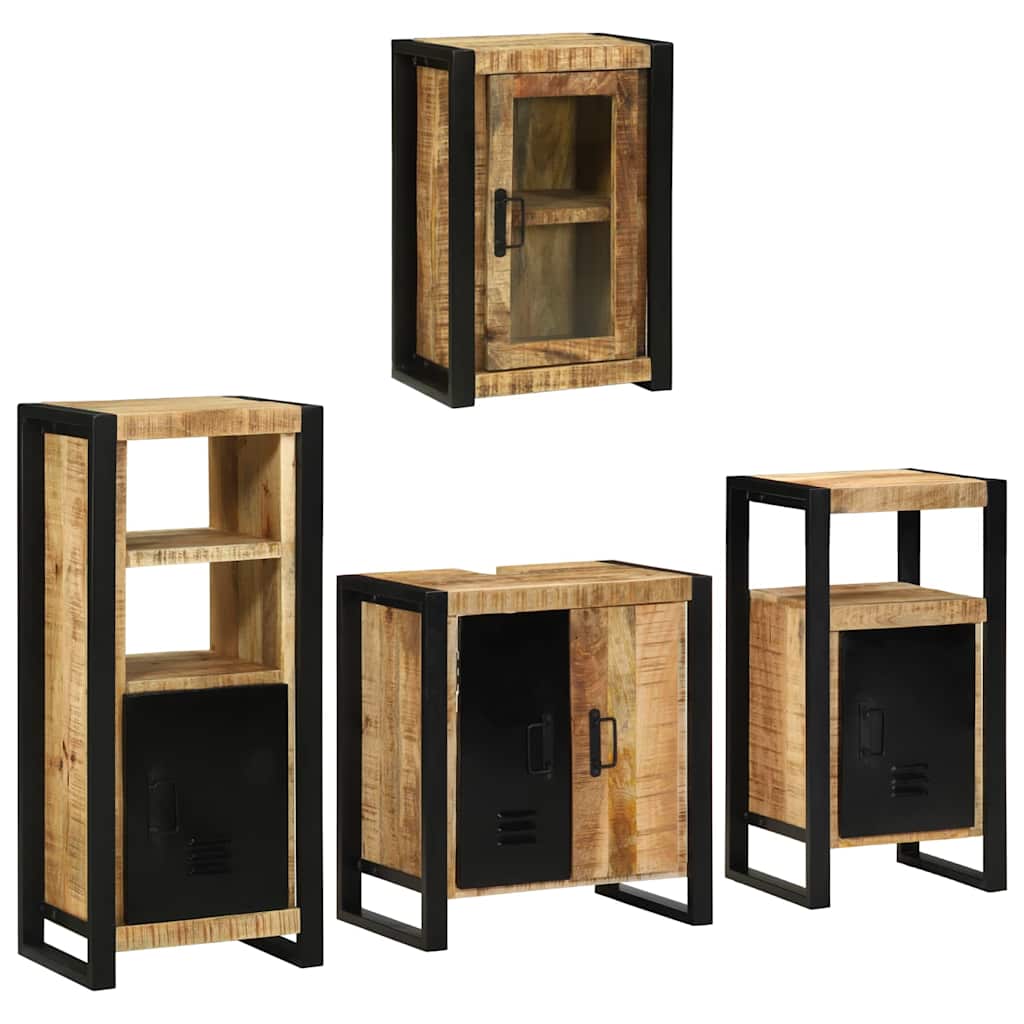 Σετ Επίπλων Μπάνιου 4 τμχ. Καφέ 55 x 35 x 60 εκ. - Pakobazaar