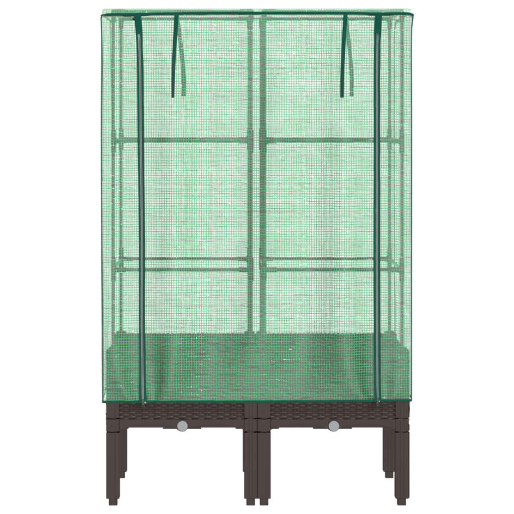 Ζαρντινιέρα Υπερυψ. Κάλυμμα Θερμοκηπίου Όψη Ρατάν 80x40x140 εκ.