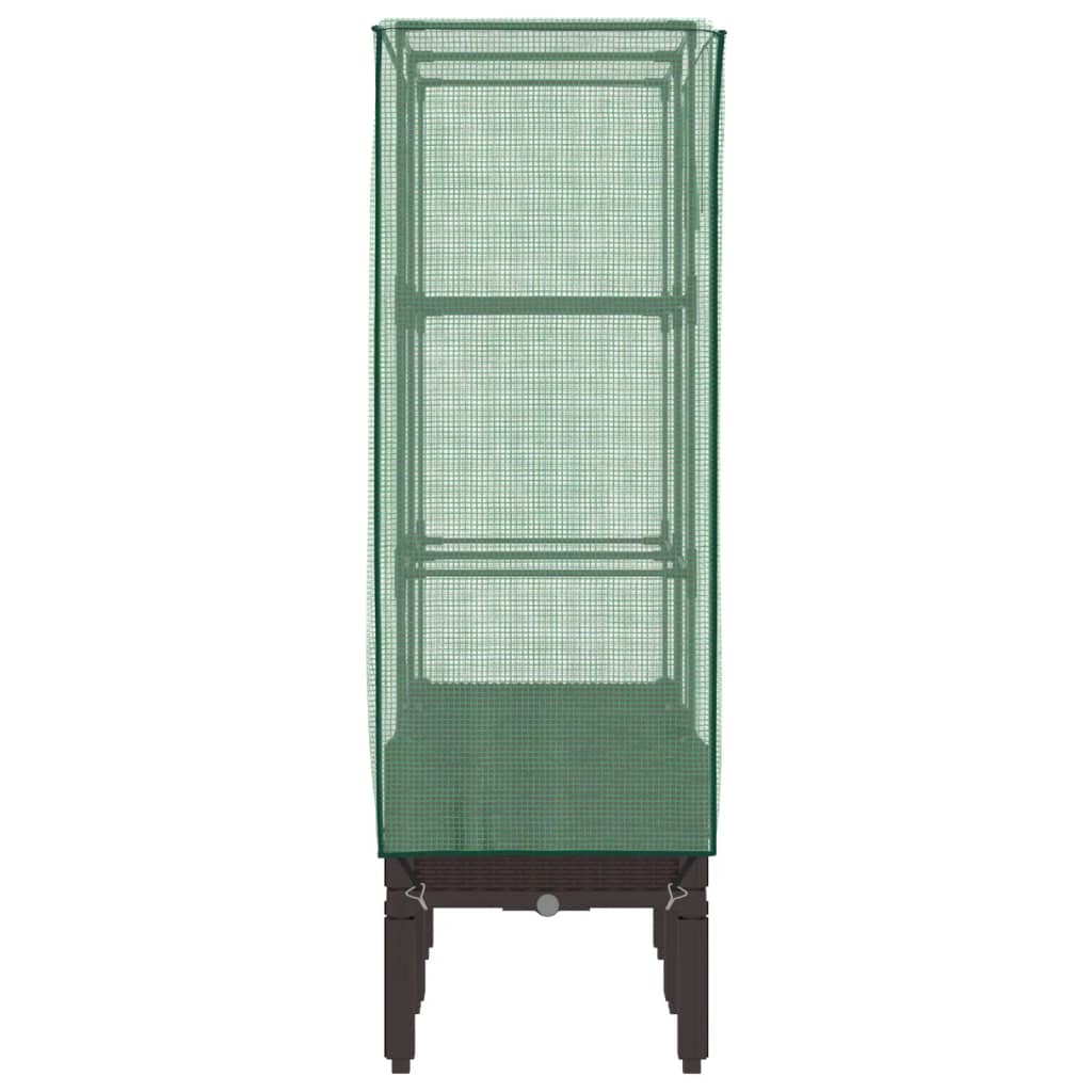 Ζαρντινιέρα Υπερυψ. Κάλυμμα Θερμοκηπίου Όψη Ρατάν 80x40x140 εκ.