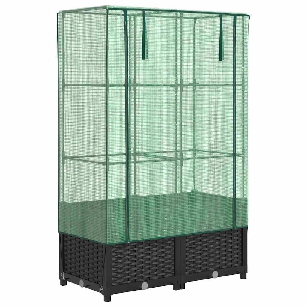Ζαρντινιέρα Υπερυψ. Κάλυμμα Θερμοκηπίου Όψη Ρατάν 80x40x138 εκ. - Pakobazaar