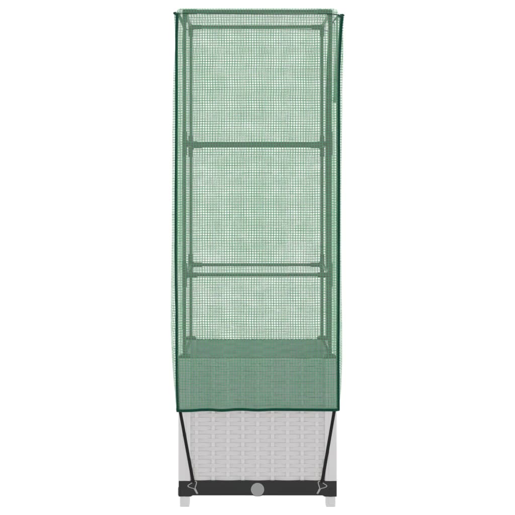 Ζαρντινιέρα Υπερυψ. Κάλυμμα Θερμοκηπίου Όψη Ρατάν 40x40x139 εκ.