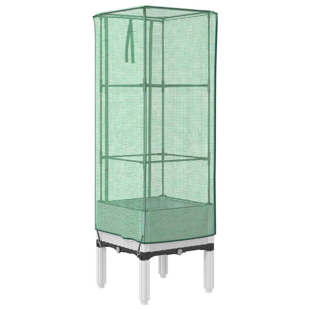 Ζαρντινιέρα Υπερυψ. Κάλυμμα Θερμοκηπίου Όψη Ρατάν 40x40x140 εκ.