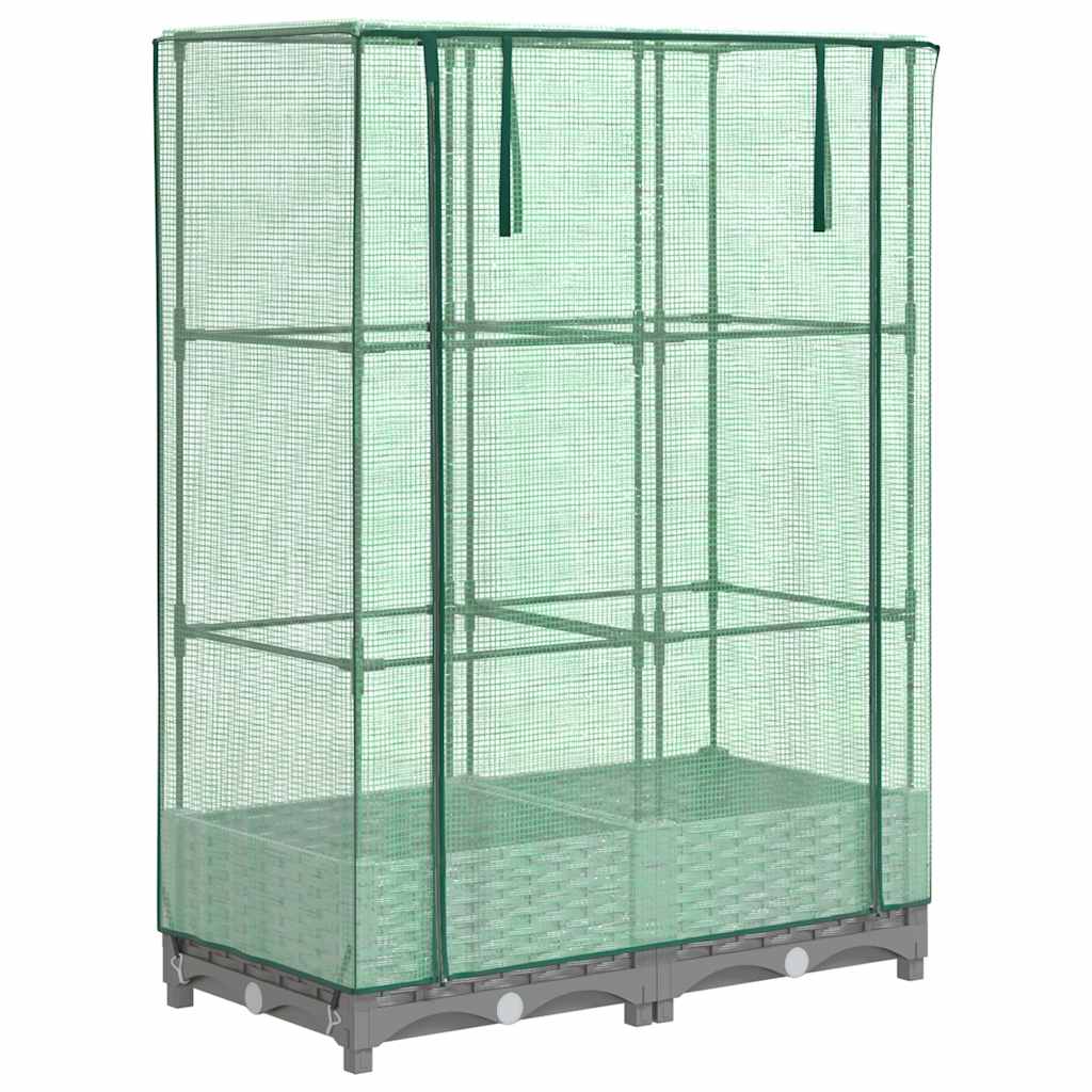 Ζαρντινιέρα Υπερυψ. Κάλυμμα Θερμοκηπίου Όψη Ρατάν 80x40x123 εκ.