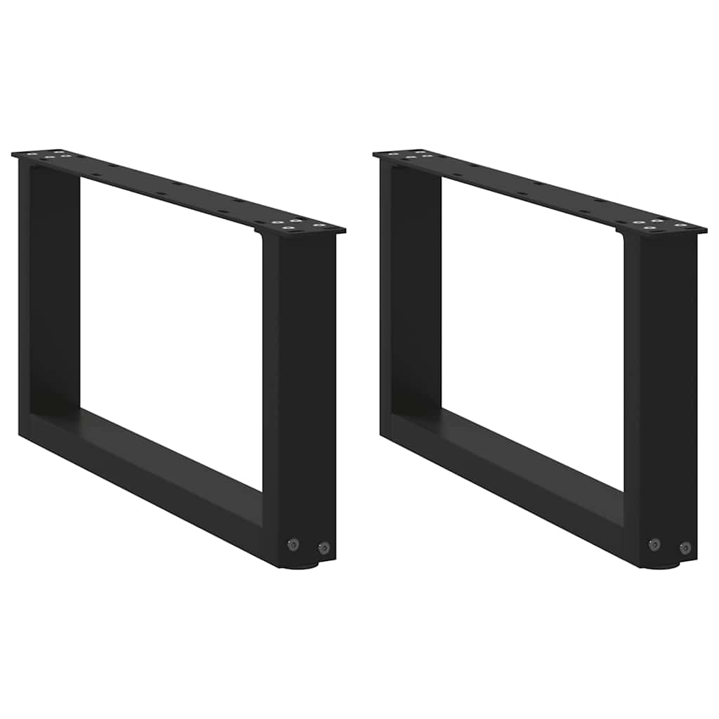 Πόδια Τραπεζιού Σαλονιού σε Σχήμα U 2 τεμ. Μαύρο 70x(30-31) εκ. Ατσάλι