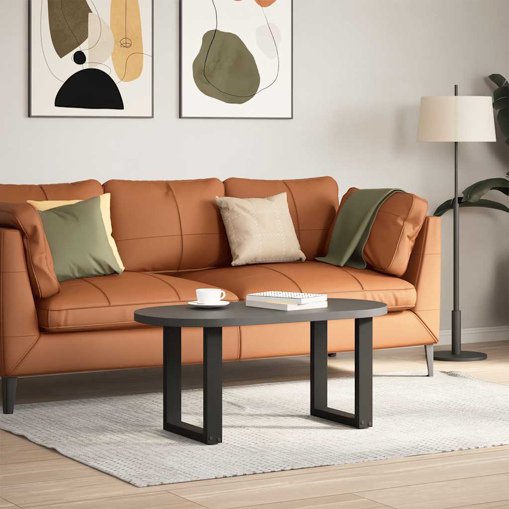 Πόδια Τραπεζιού Σαλονιού σε Σχήμα U, 2 τεμ. Μαύρο, Ατσάλι 28x(42-43) εκ.