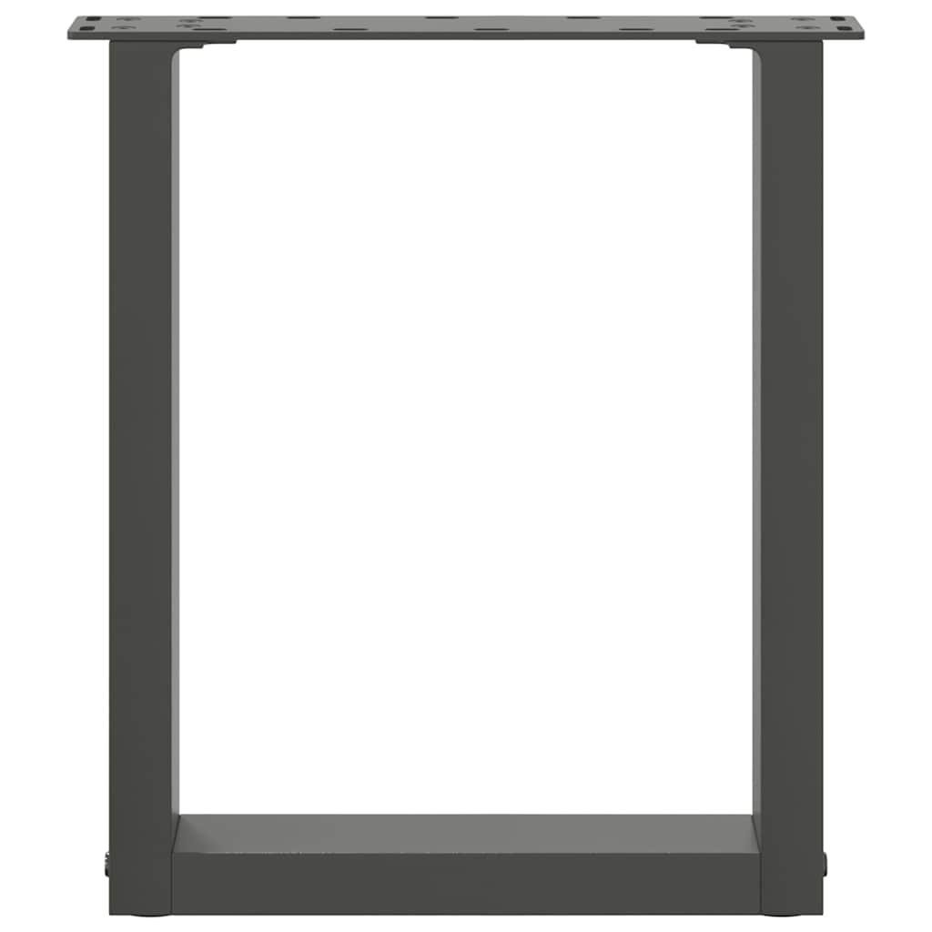 Πόδια Τραπεζιού Σαλονιού σε Σχήμα U 2 τεμ. Ανθρακί 38x(42-43) εκ. Ατσάλι