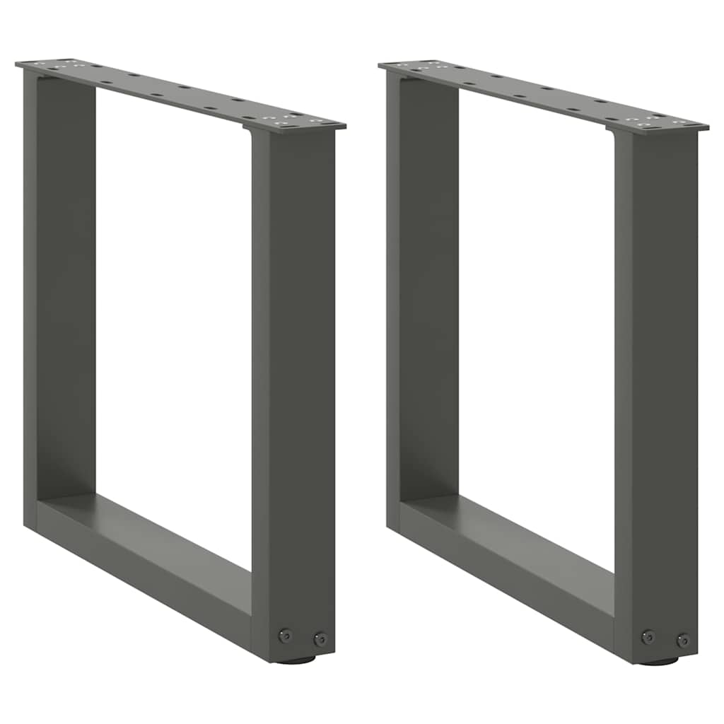 Πόδια Τραπεζιού Σαλονιού Σχήματος U 2 τεμ. Ανθρακί 50x(42-43) εκ. Ατσάλι - Pakobazaar