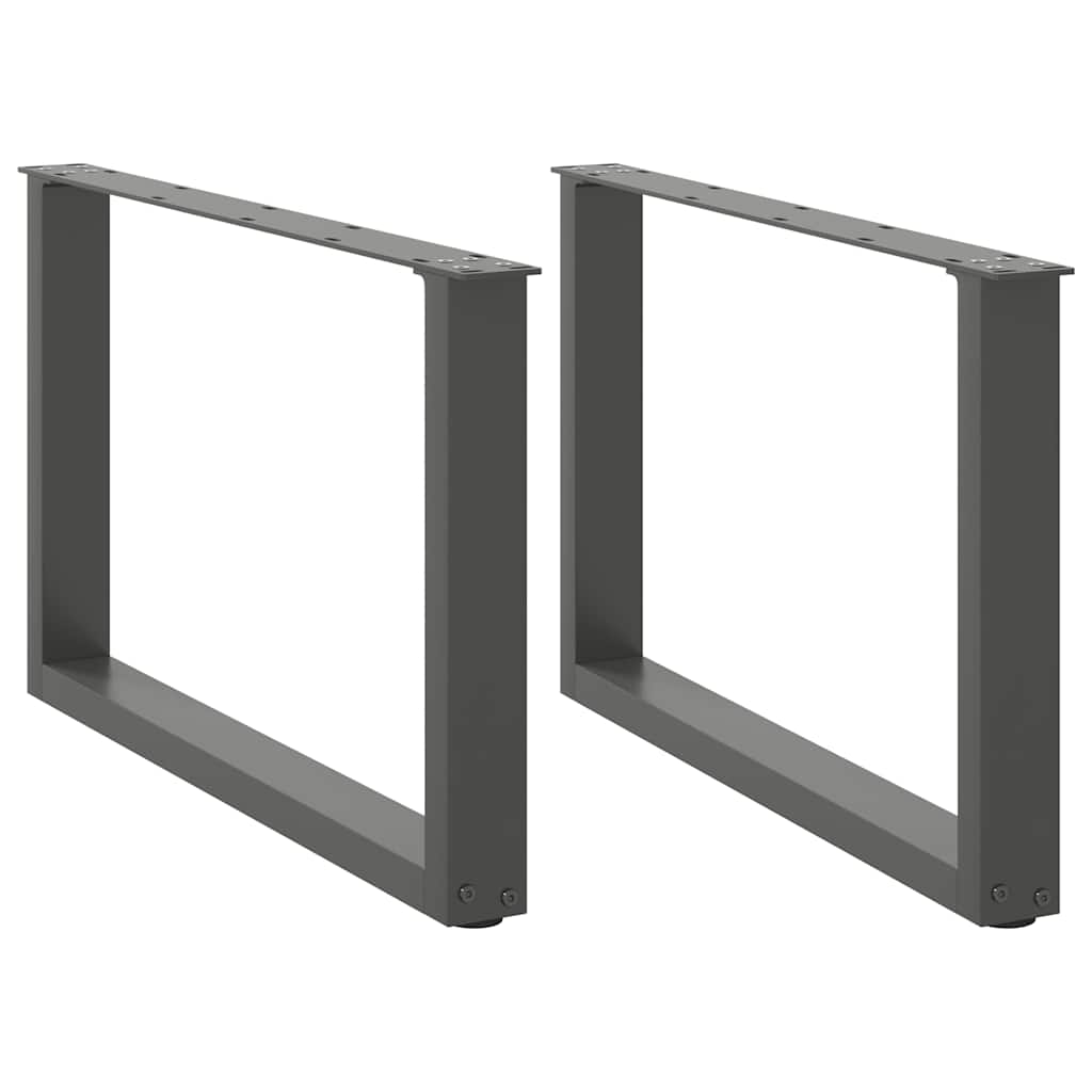 Πόδια Τραπεζιού Σαλονιού σε Σχήμα U 2 τεμ. Ανθρακί 60x(42-43) εκ. Ατσάλι - Pakobazaar