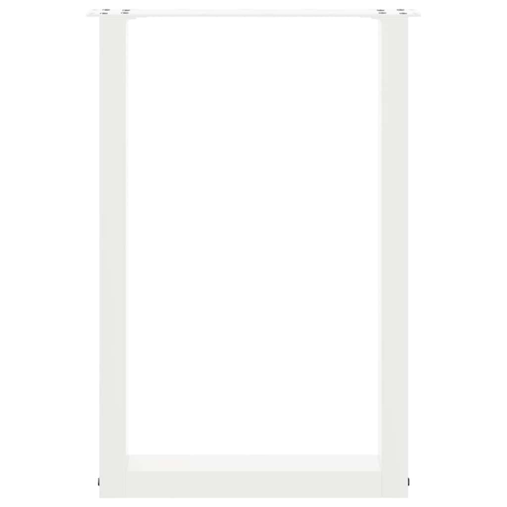 Πόδια Τραπεζαρίας σε Σχήμα U 2 τεμ. Λευκά 50x(72-73) εκ. Ατσάλι - Pakobazaar