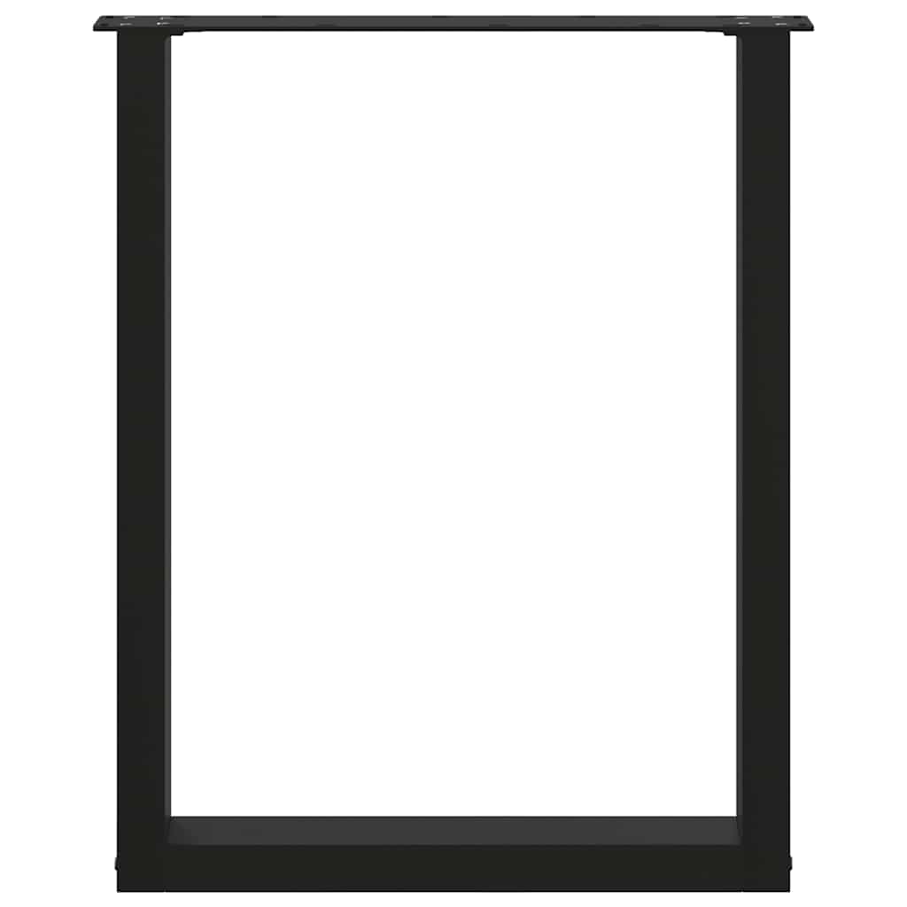 Πόδια Τραπεζαρίας σε Σχήμα U 2 τεμ. Μαύρο 60x(72-73) εκ. Ατσάλι - Pakobazaar