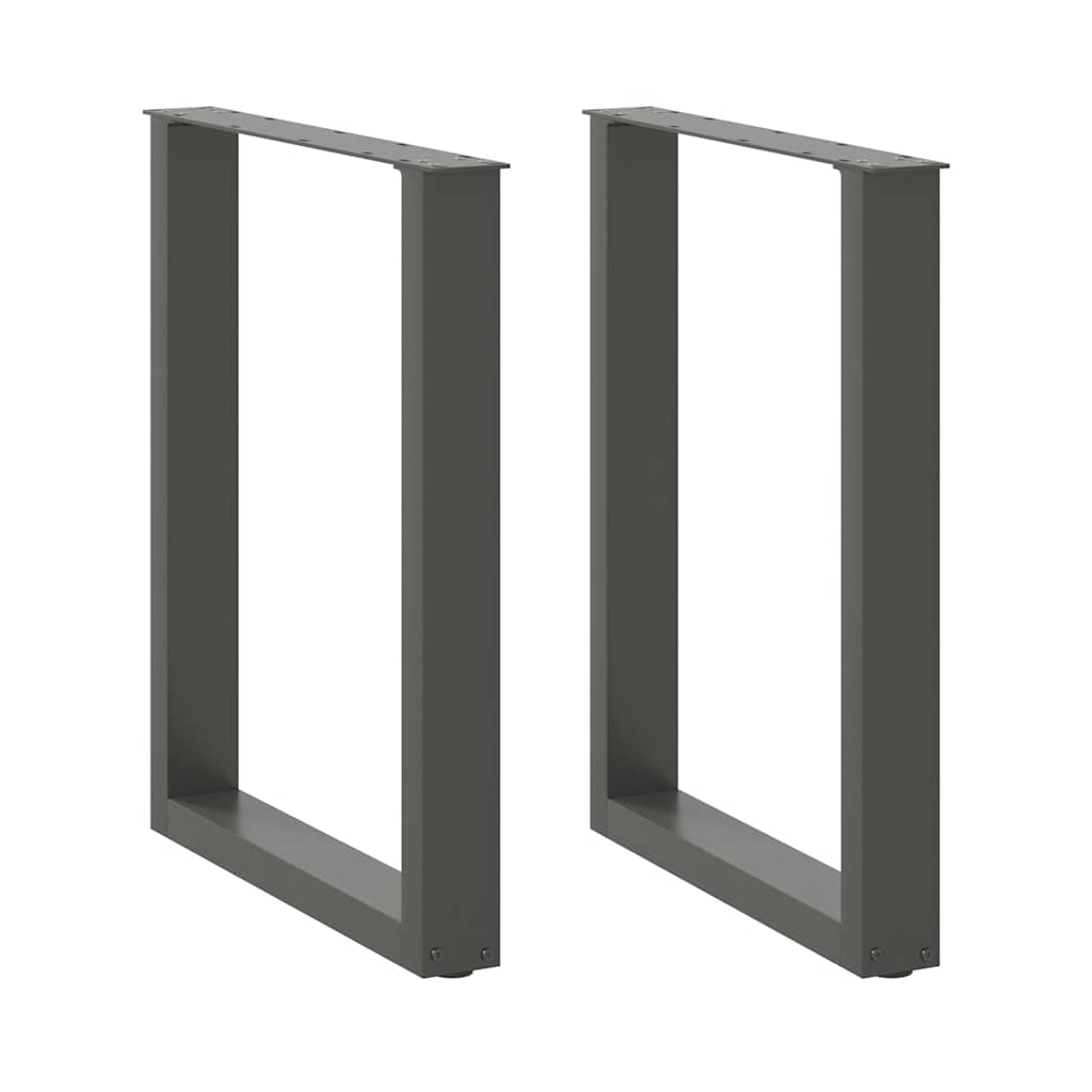 Πόδια Τραπεζαρίας σε Σχήμα U 2 τεμ. Ανθρακί 60x(72-73) εκ. Ατσάλι - Pakobazaar